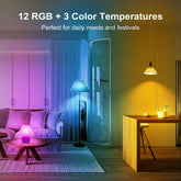 E27 USB Rechargeable LED Bulbs with 15 Colour Changing, Battery Light Bulbs with Magnetic Base Detachable, Wireless E27 Dimmable LED Bulbs with Remote for Wall Lights and Table Lamps 2 Pack